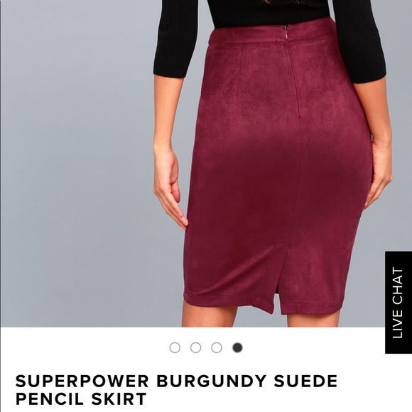 Lulu's Dresses & Skirts - Burgundy Suede Pencil Skirt Lulu's Dresses & Skirts - Burgundy Suede Pencil Skirt